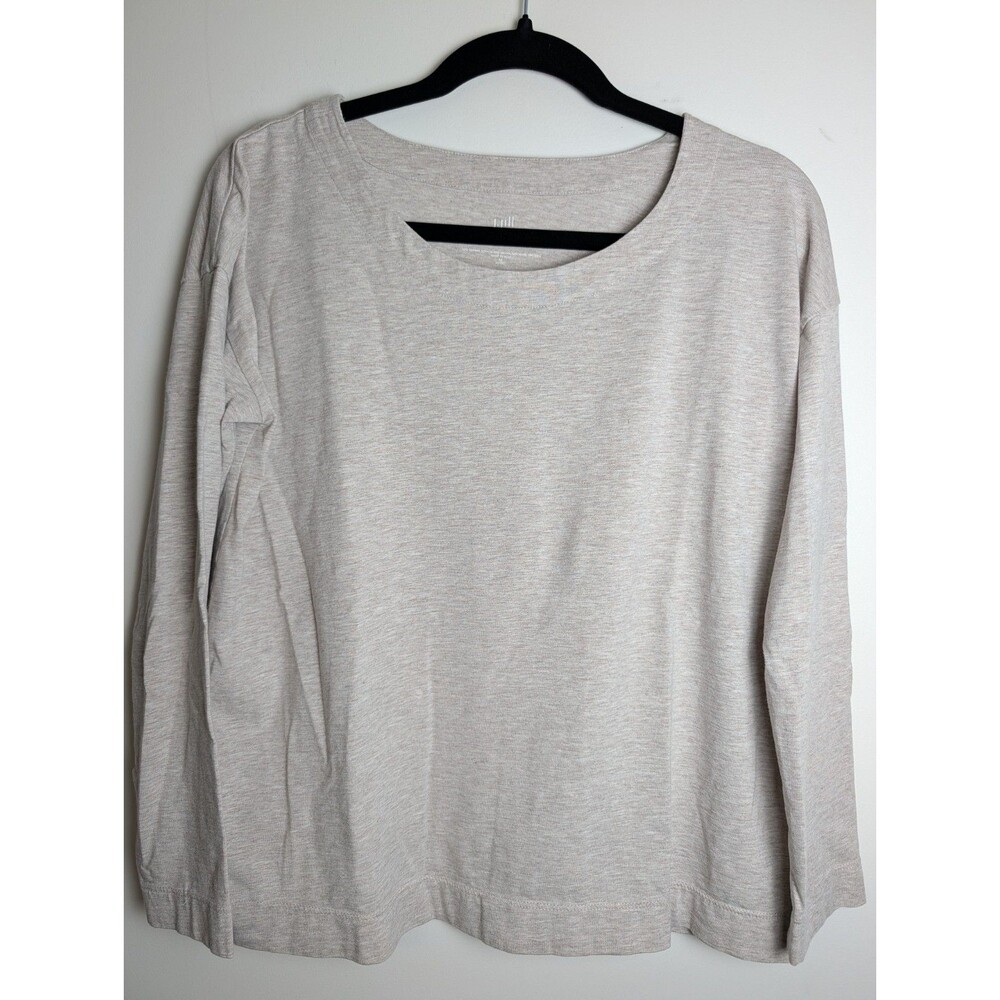 J. Jill Top Womens MP Luxe Supima Tunic Long Sleeve Stretch Modal Neutral